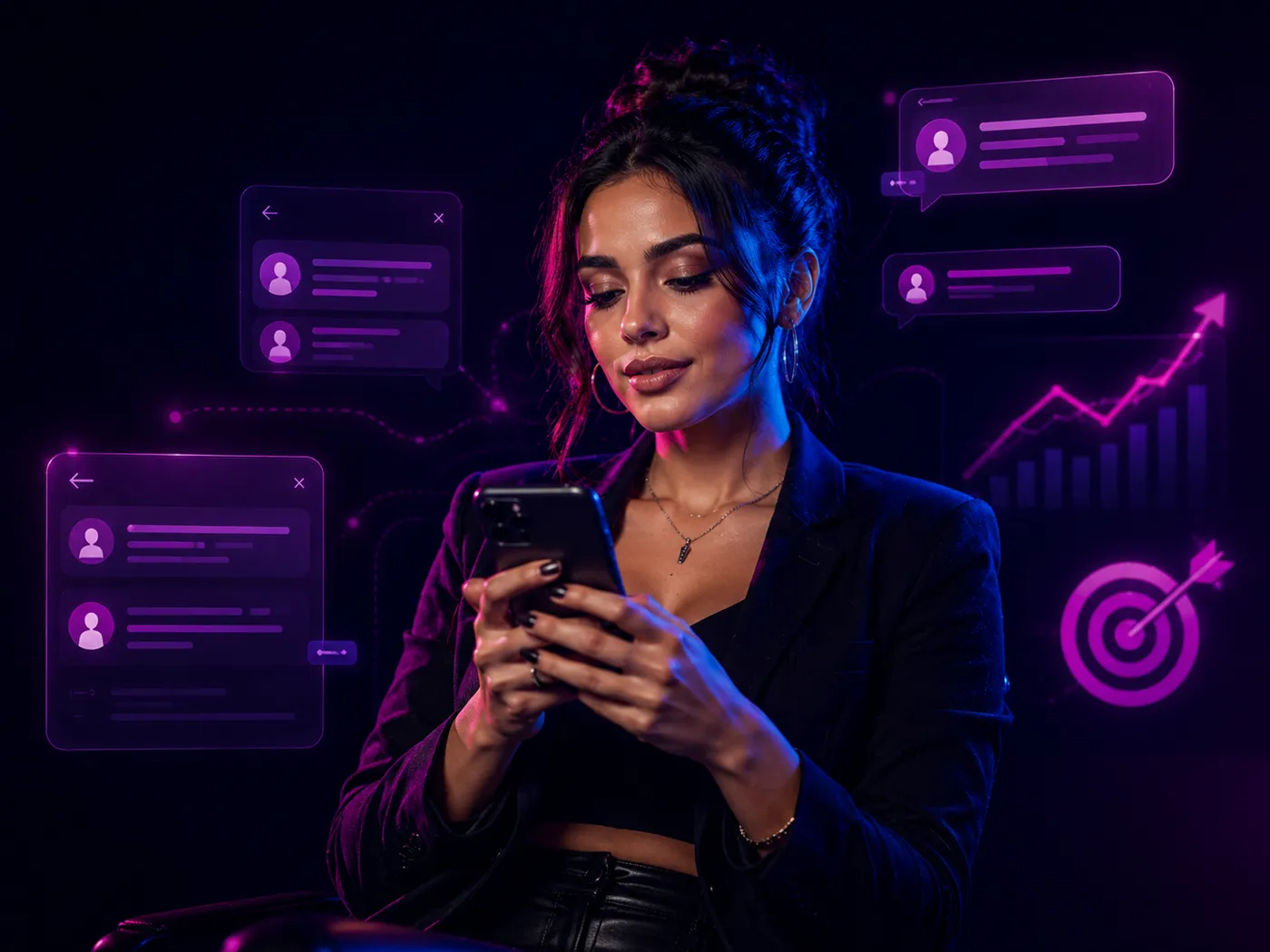 Creator using community messages and audience growth workflows